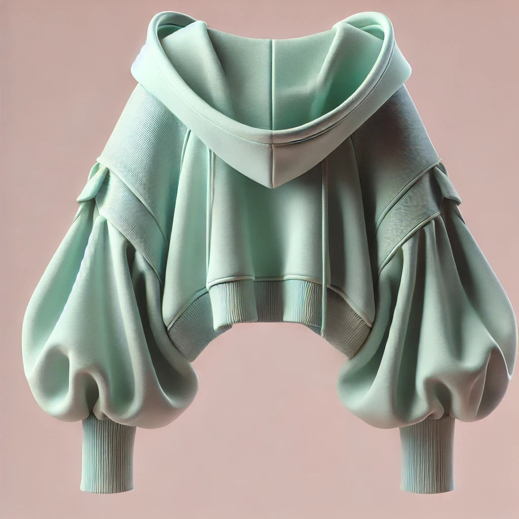 Asymmetric Cropped Pastel Hoodies