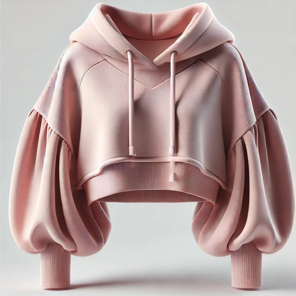 Asymmetric Cropped Pastel Hoodies